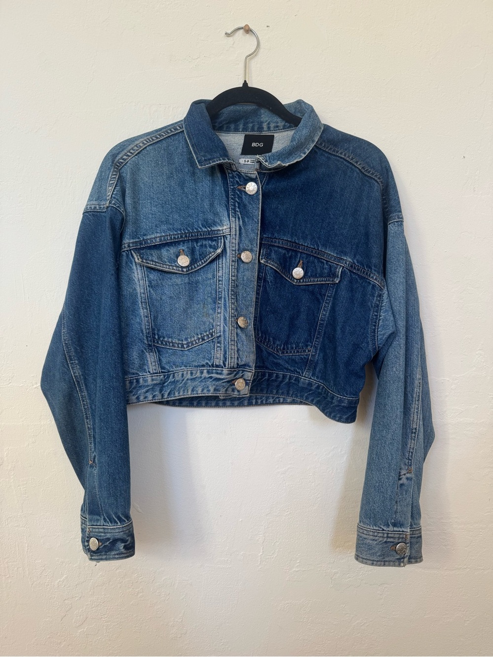 Urban Outfitters BDG Two-Tone Cropped Denim Jacket
